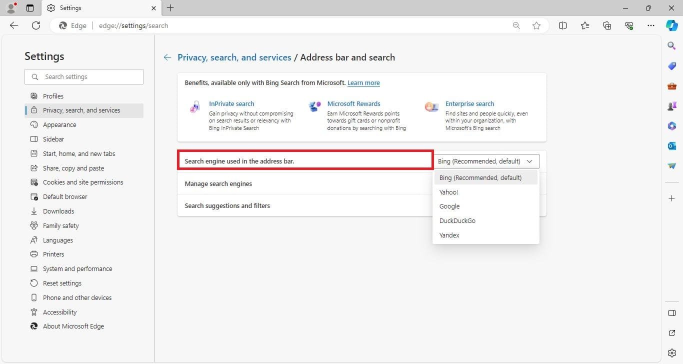 Changing default web browser Changing default web browser