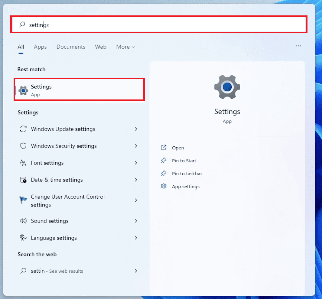 Settings Menu Settings Menu