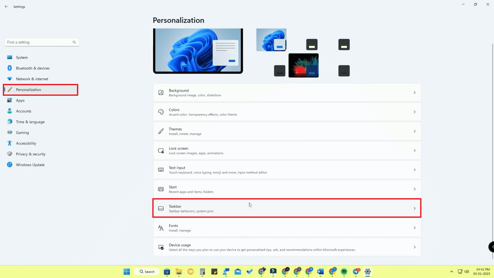 Taskbar Menu to View Clock in Windows 11 Taskbar Menu