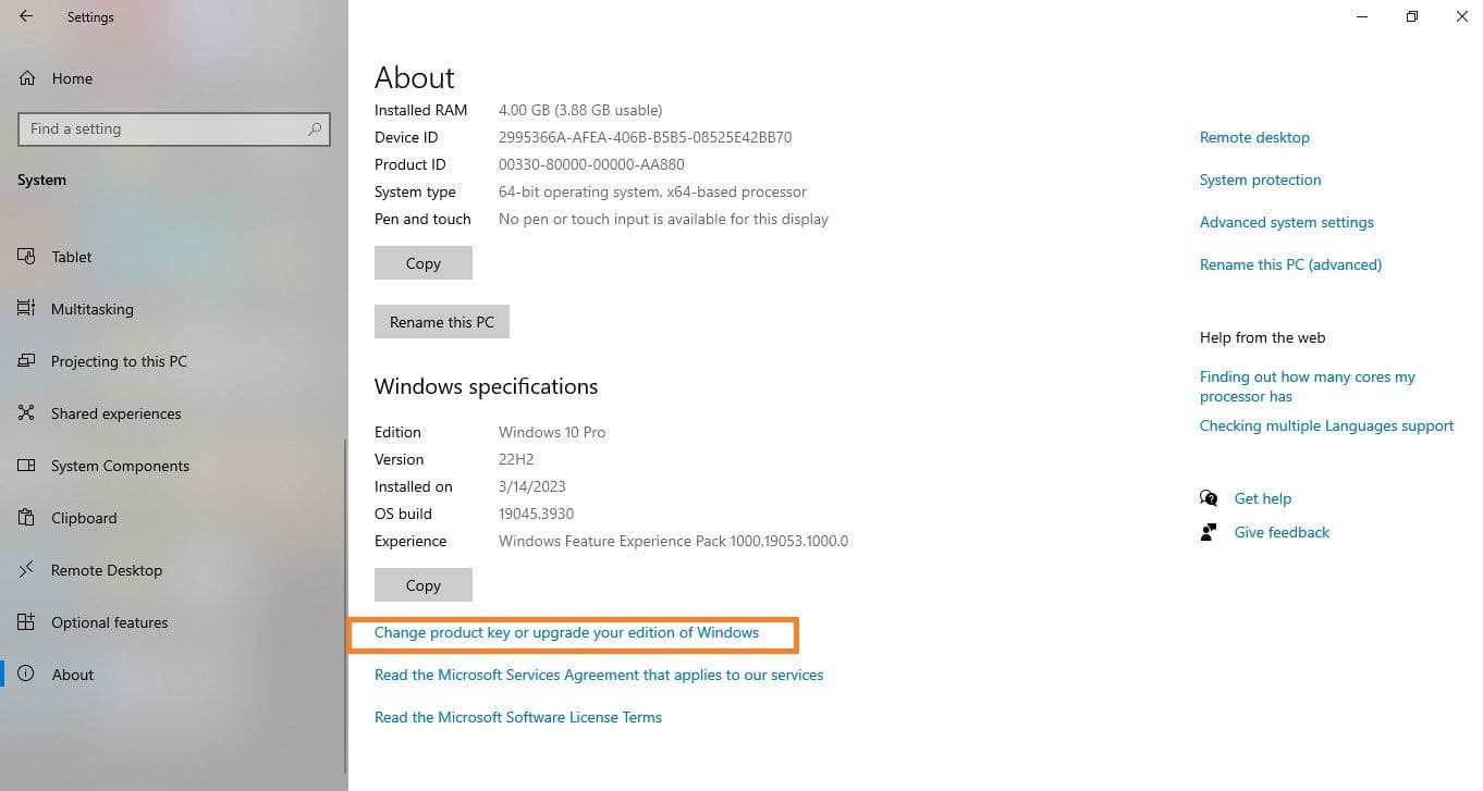 Update Product Key