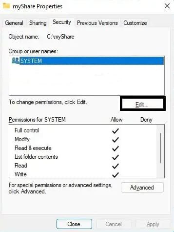 edit share files on Windows 11 edit share files on Windows 11