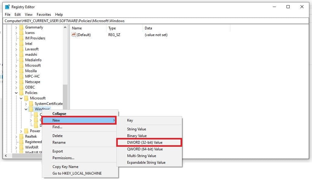 Registry Editor Registry Editor