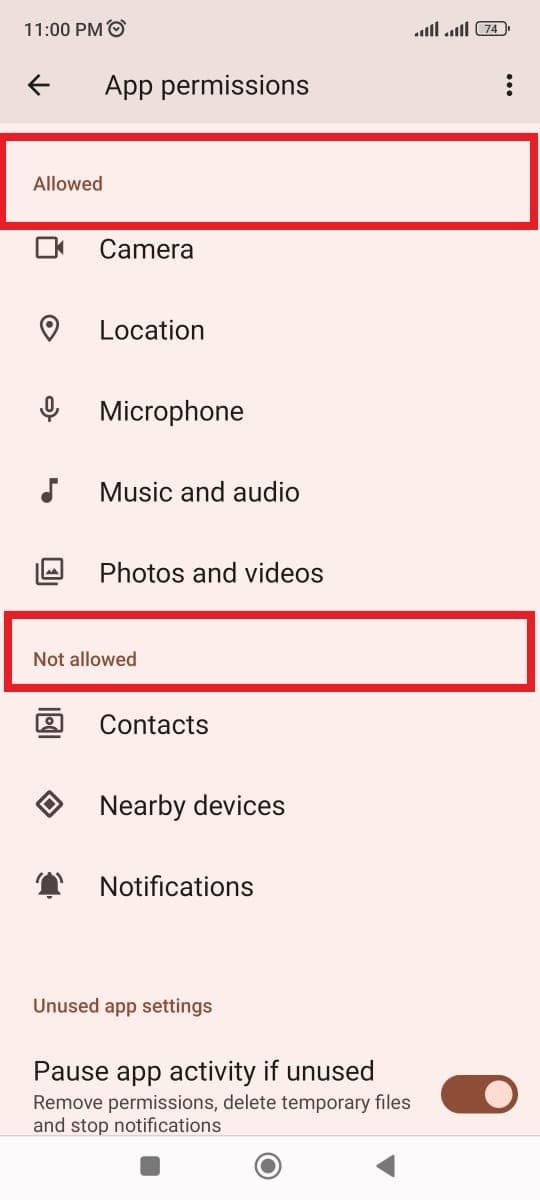 Allow /not allow tab