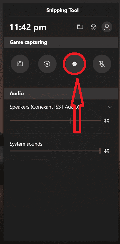 Circular recording button Circular recording button