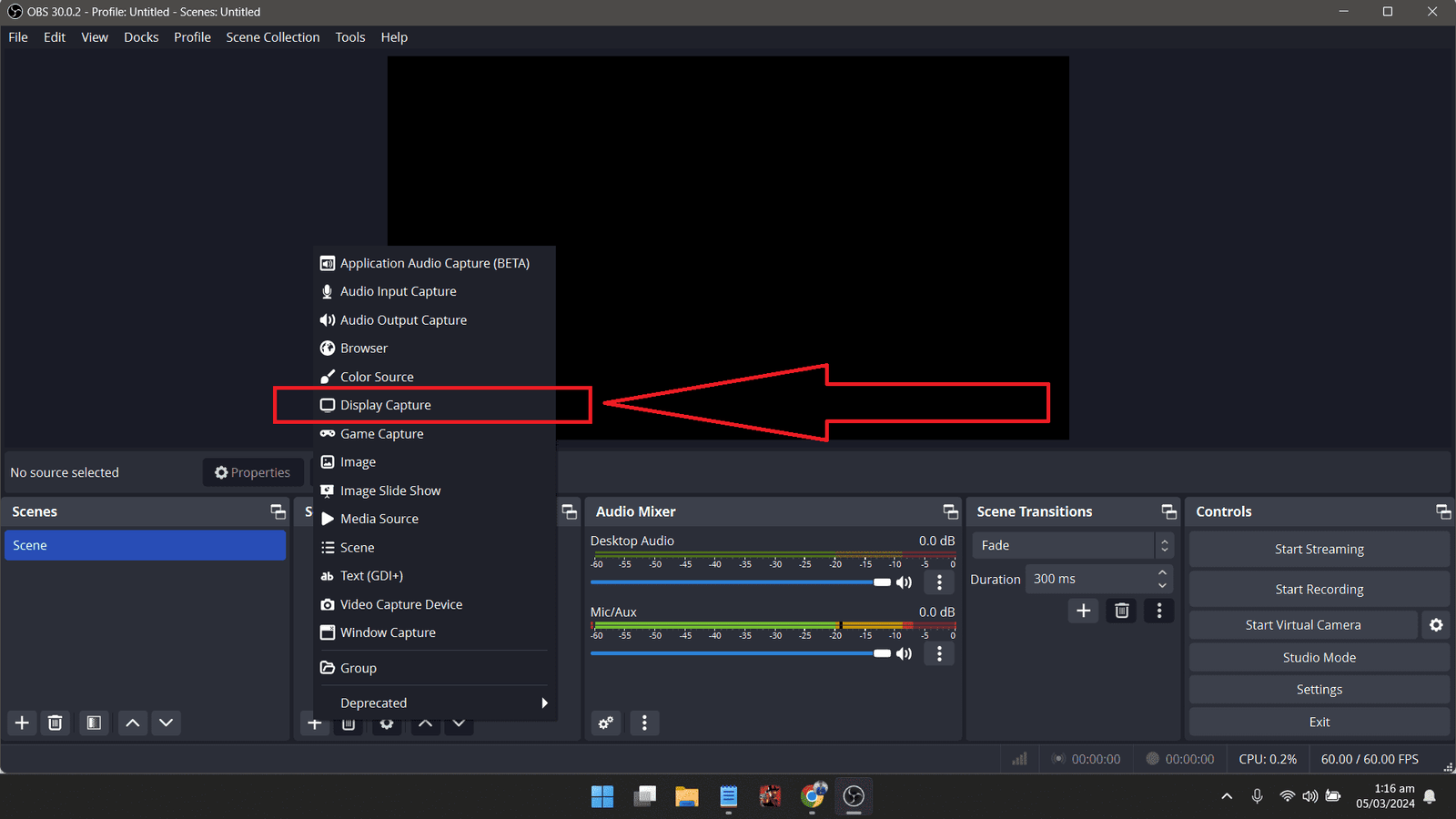 Display Capture in OBS Studio Display Capture in OBS Studio