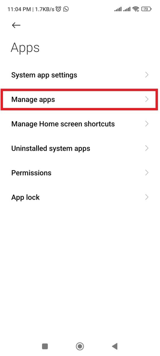 Manage apps