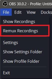 Remux Recordings in OBS Studio Remux Recordings in OBS Studio