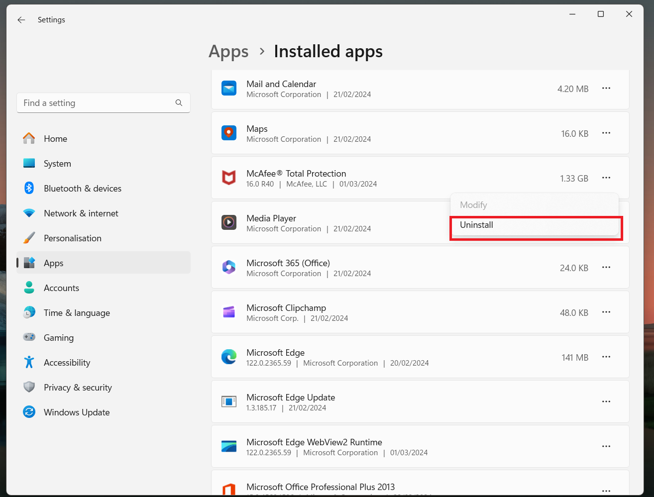 Uninstall Uninstall