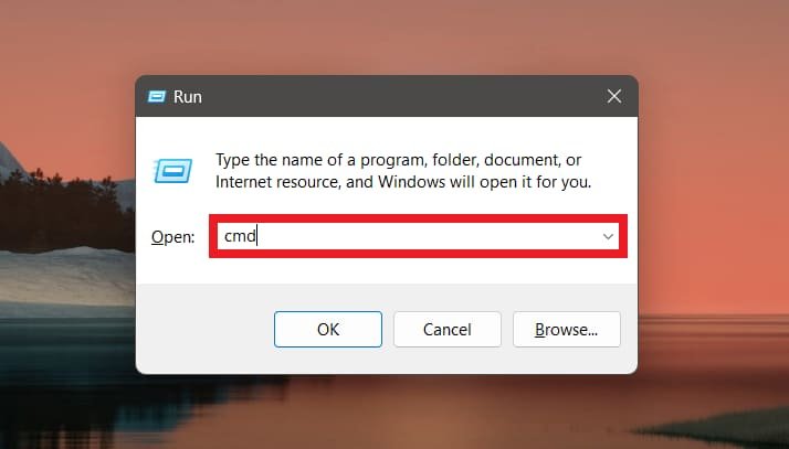 CMD in run menu CMD in run menu
