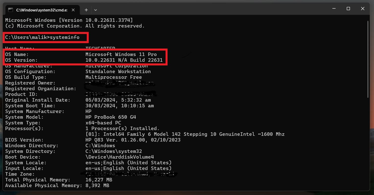 system info in CMD system info in CMD