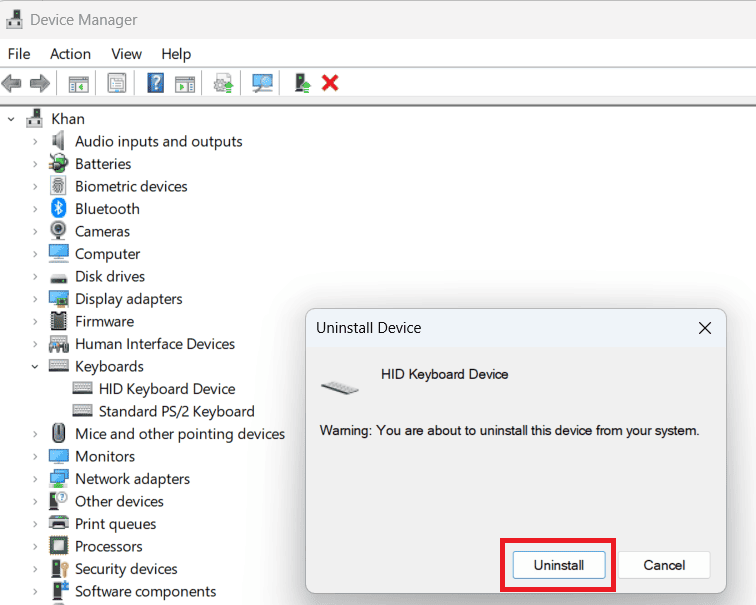 Find the HID keyboard Device