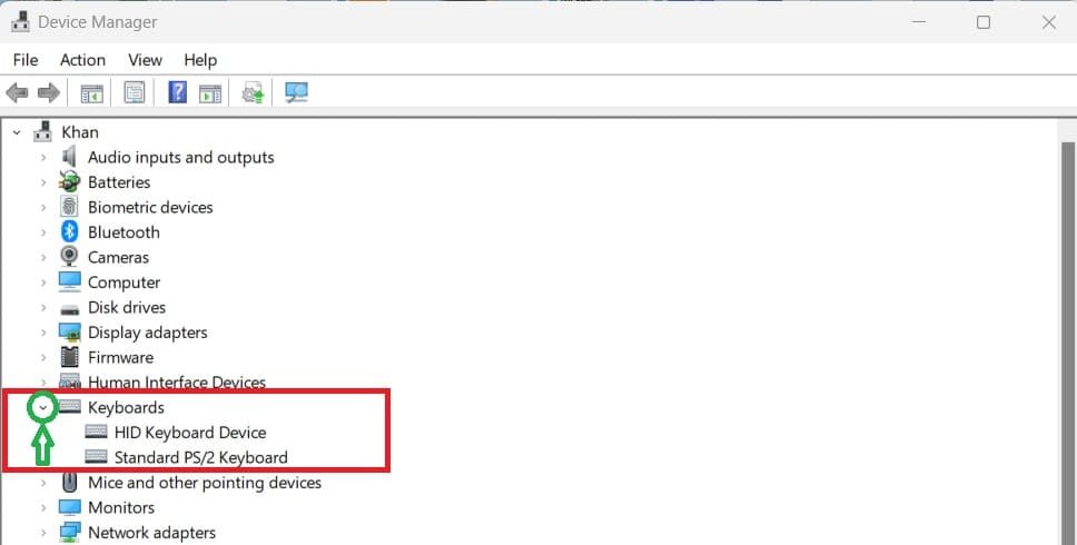 Find the keyboards in windows 11