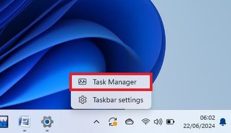 Right-click anywhere free on the Windows 11 taskbar