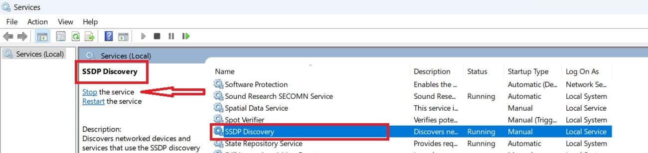 Windows 11 SSDP Discovery setting