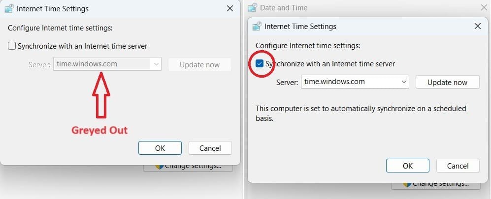 Windows 11 change the time zone greyed out