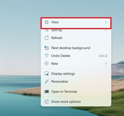 change the size of icons desktop