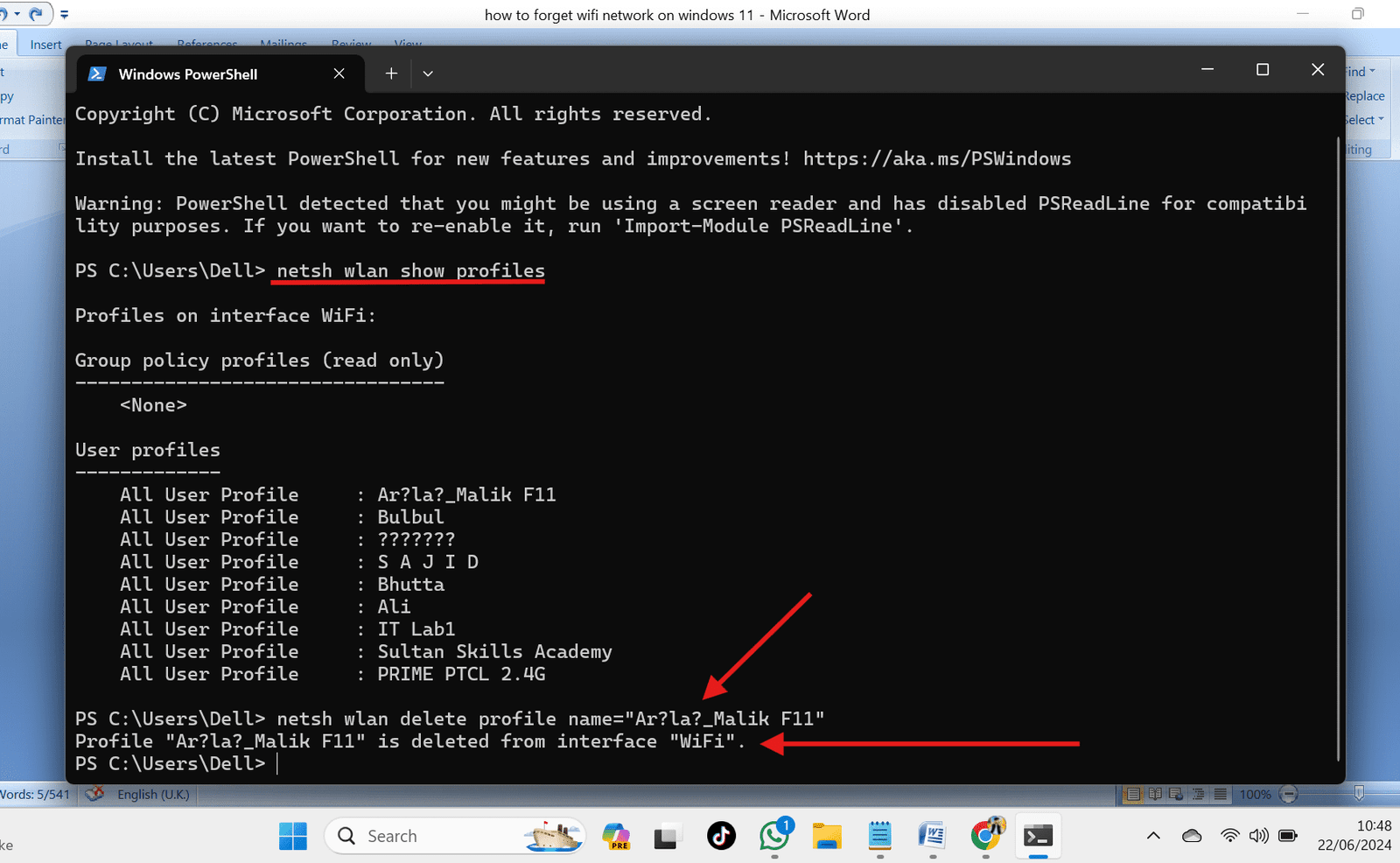 Using PowerShell to Forget a Network in Windows 11