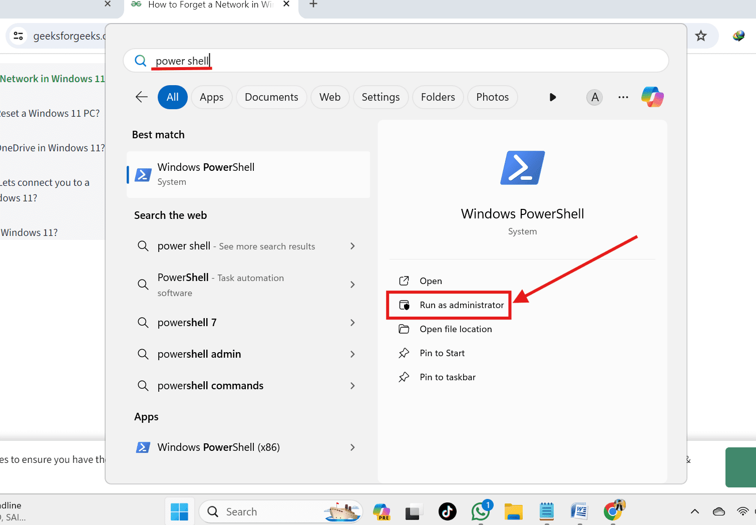 run PowerShell as administrator