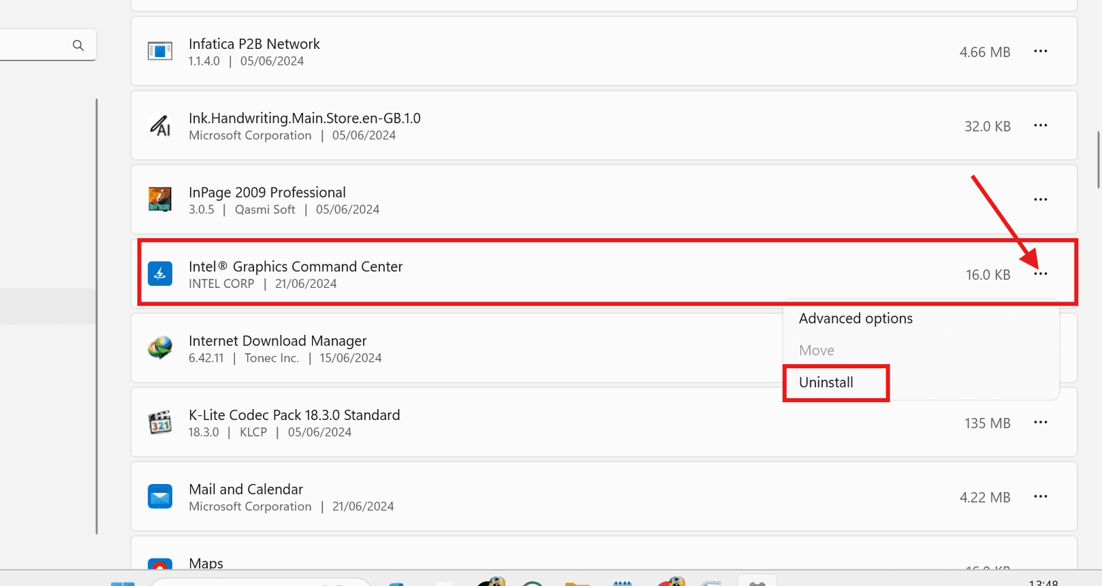 windows 11 lntel R graphics command center
