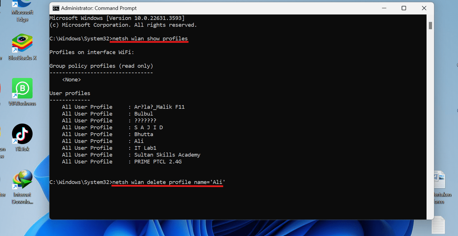 Using Command Prompt (CMD)to Forget a Network in Windows 11