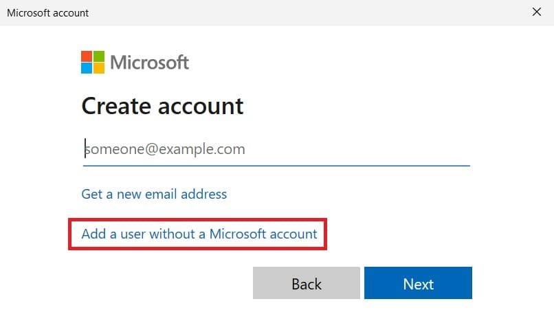 Add a user without a Microsoft account