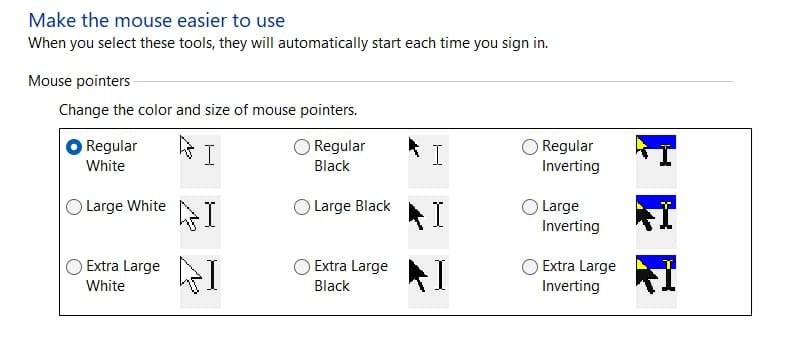 Change the color and size of mouse pointers