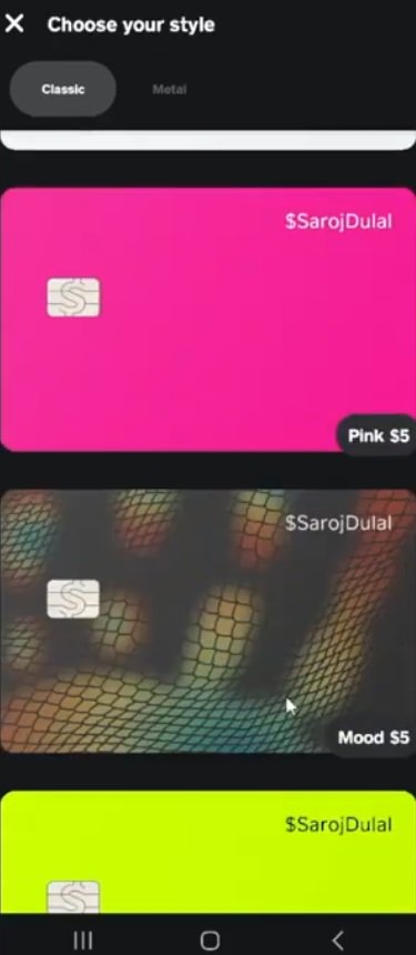 Choose Cash App Card style