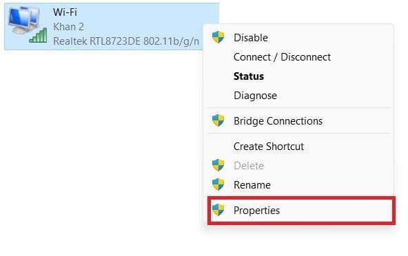 Open Internet Wi-Fi Properties