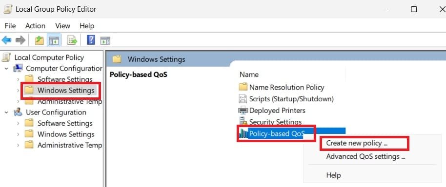 Create New Policy in Group Policy Editor