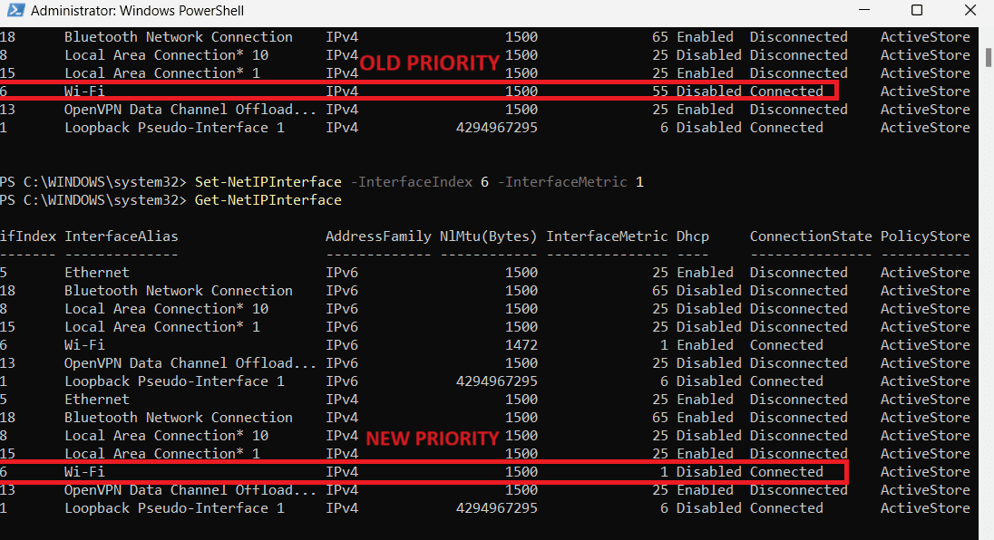 Verify New Internet Priority Using PowerShell