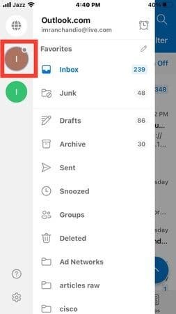 Set out of office on iPhone Outlook