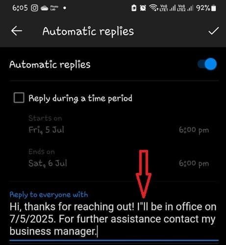 Composing a message in “Reply to everyone with