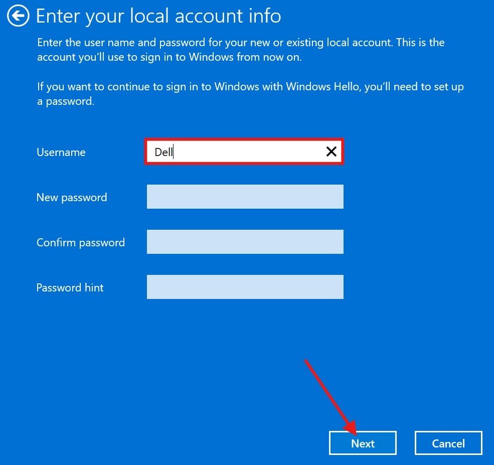 make admin a local account make admin a local account