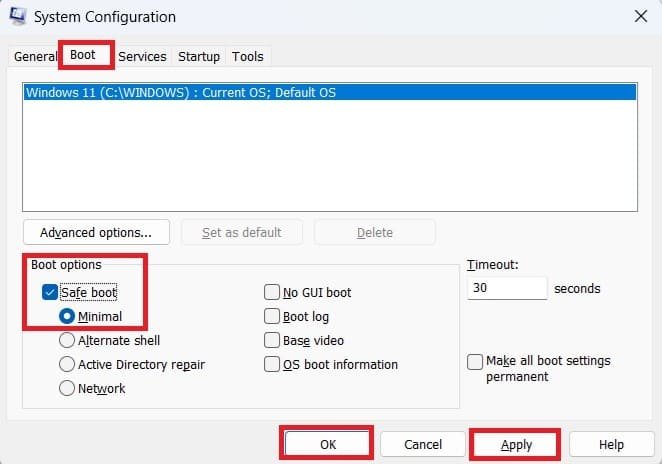 Using System Configuration to Enter in Boot