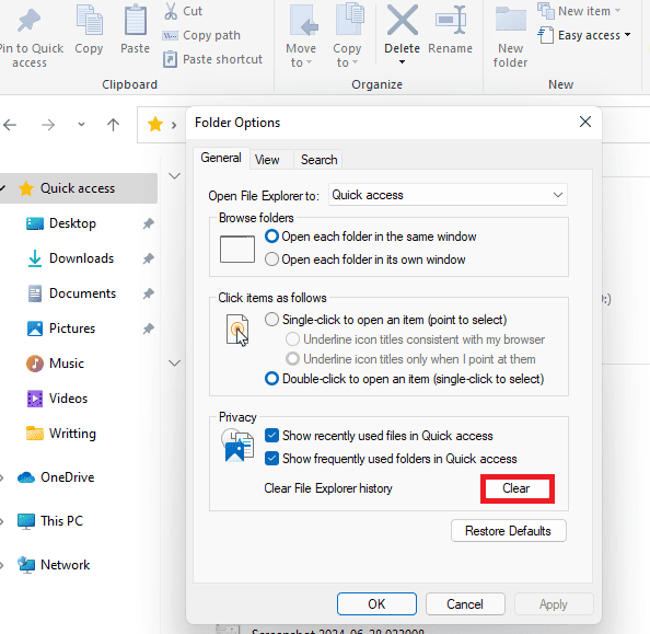 Using File Explorer to Clean Up Quick Access List in Windows 11 Using File Explorer to Clean Up Quick Access List in Windows 11