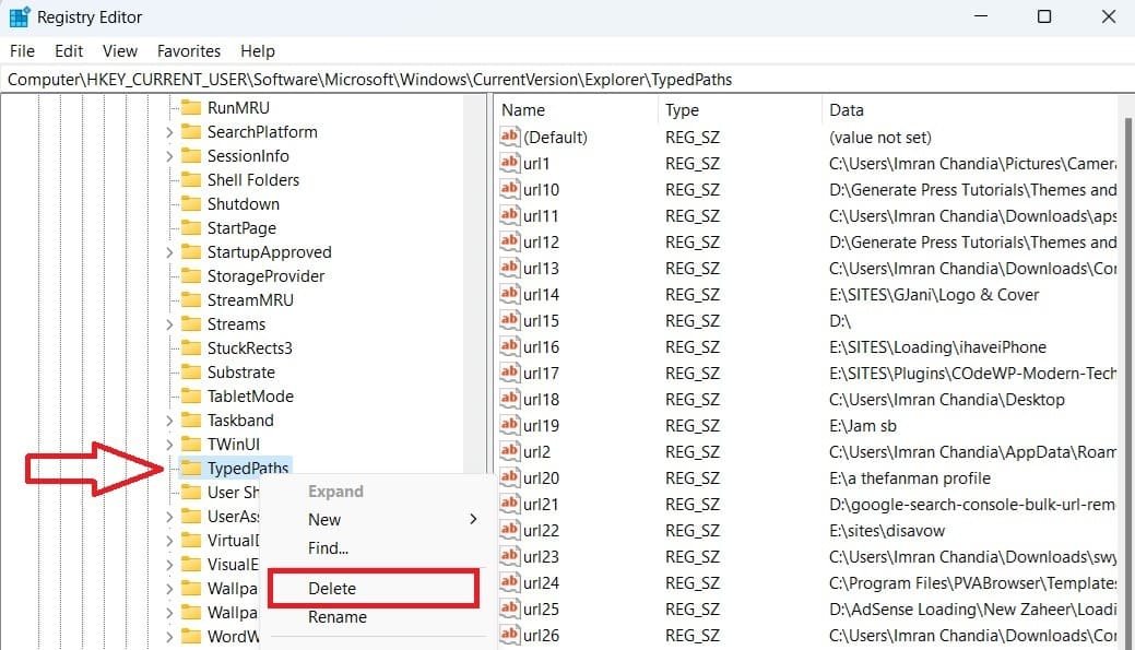 Using the Registry Editor to Clear Quick Access List in Windows 11 Using the Registry Editor to Clear Quick Access List in Windows 11