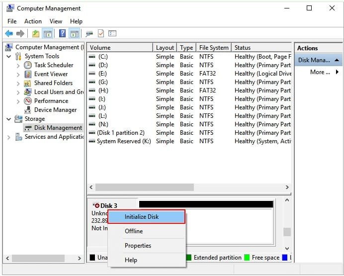 initialize Disk Management in Windows initialize Disk Management in Windows