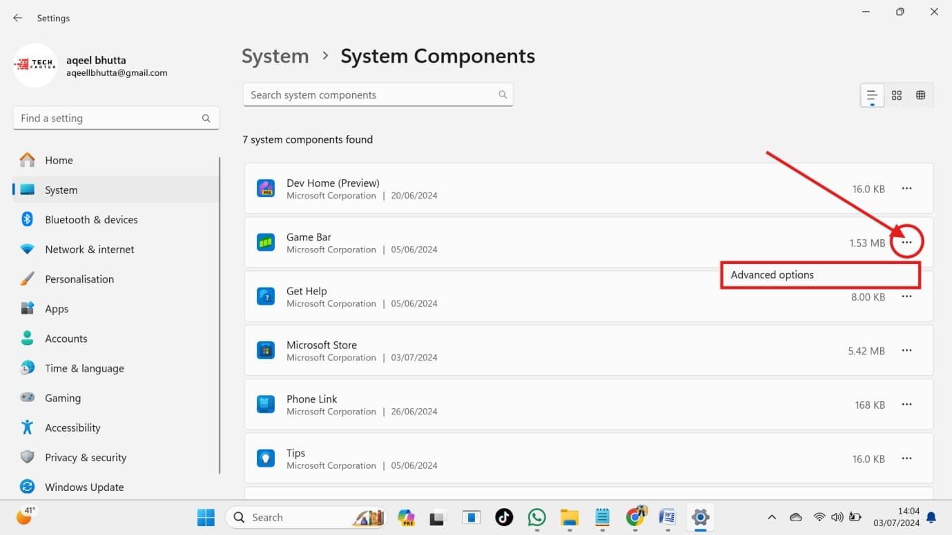 windows advanced options