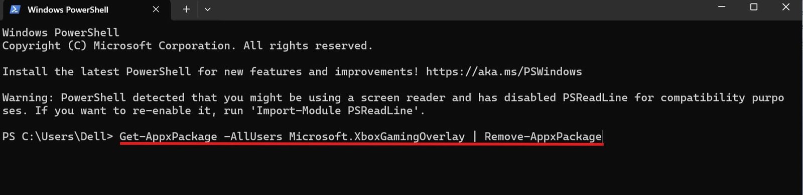 windows power shll dfg