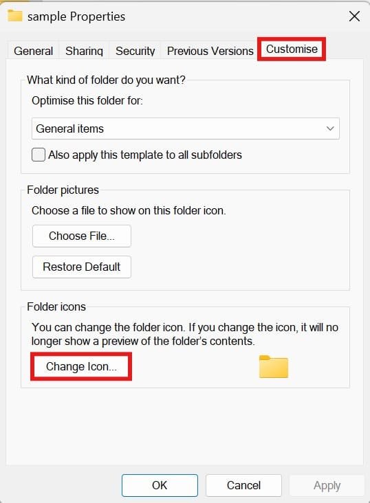 set your images as folder icons in Windows