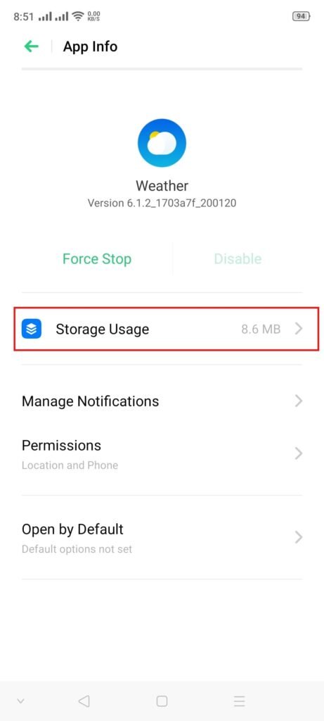 Clear App Cache and Data (Android)
