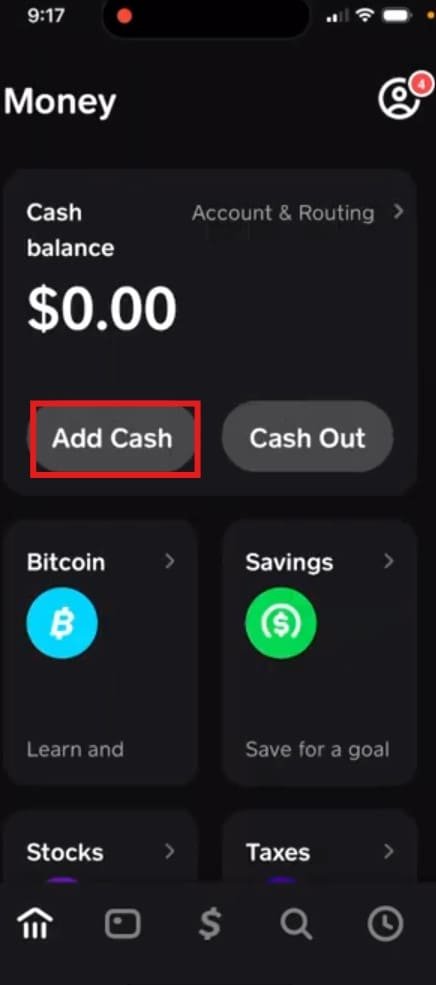 Adding Cash to the Cash App