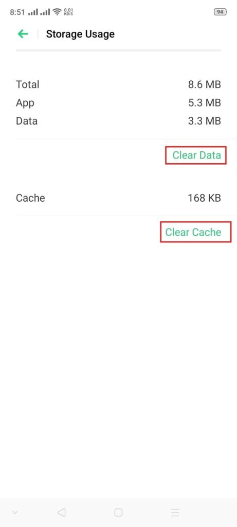 Clear App Data and Cache on Android
