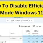 Disable Efficiency Mode in Windows 11