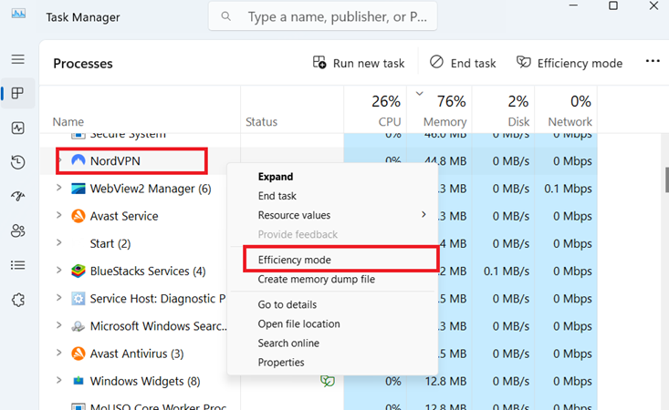 turn on Efficiency Mode in Windows 11