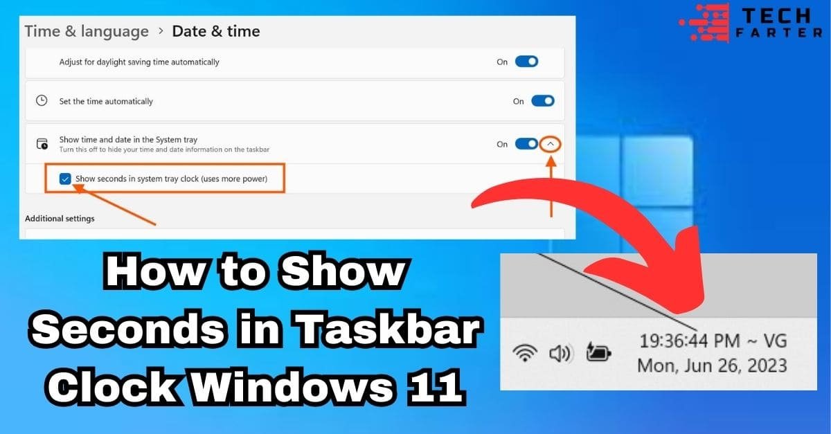 How to Show Seconds in Taskbar Clock
